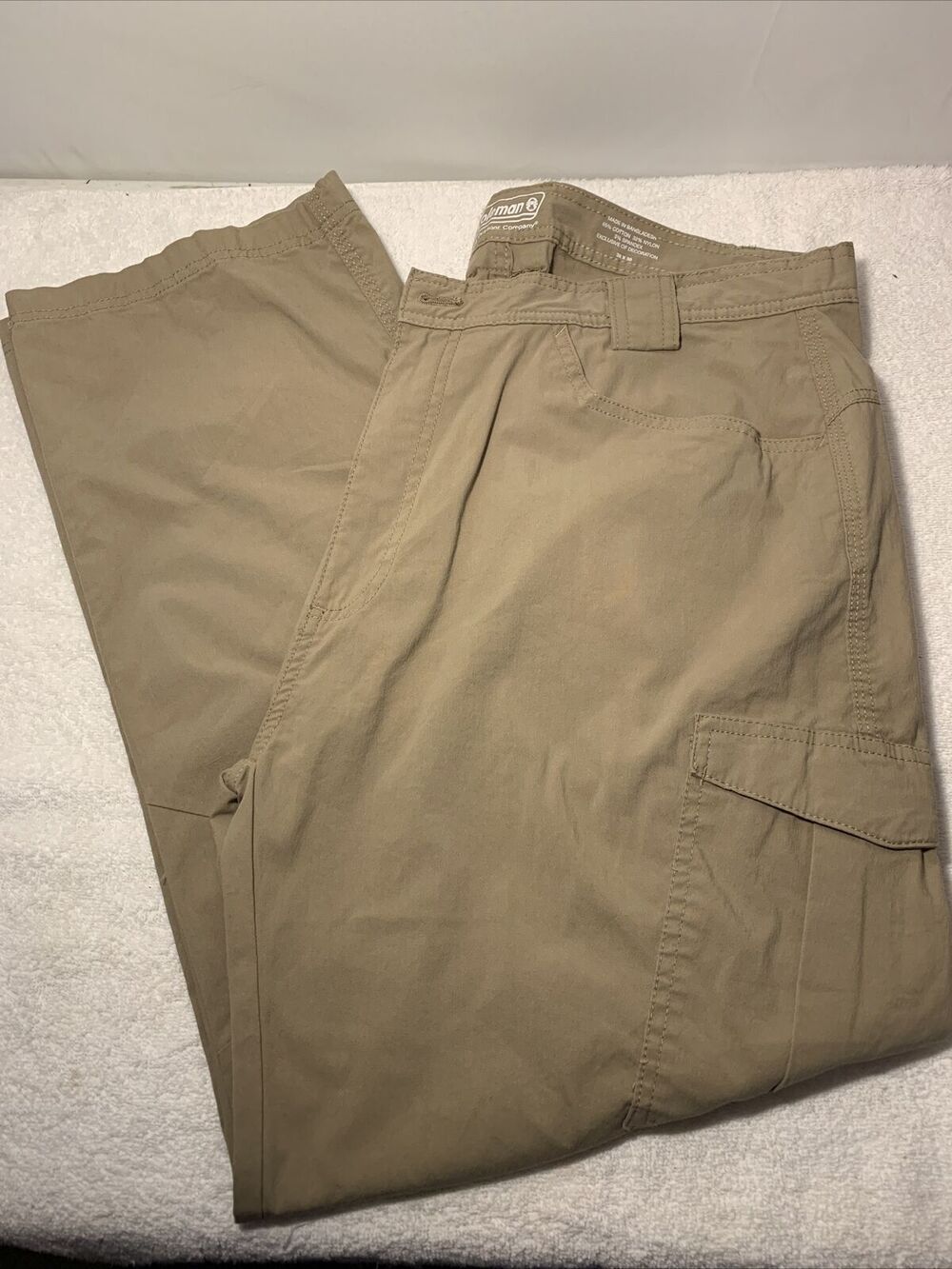 Coleman Khaki Cargo Pants Size 38x30 Hiking Outdoor Casual